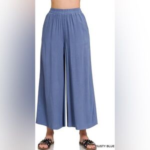 Zenana Wide Leg Pants Blue